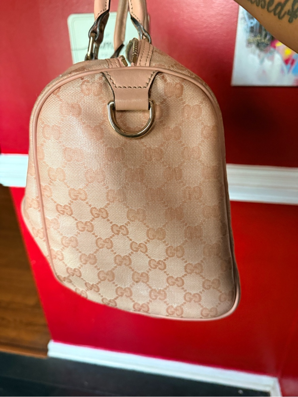 Gucci Blush Pink GG Canvas Top-Handle Satchel - Picture 4 of 12